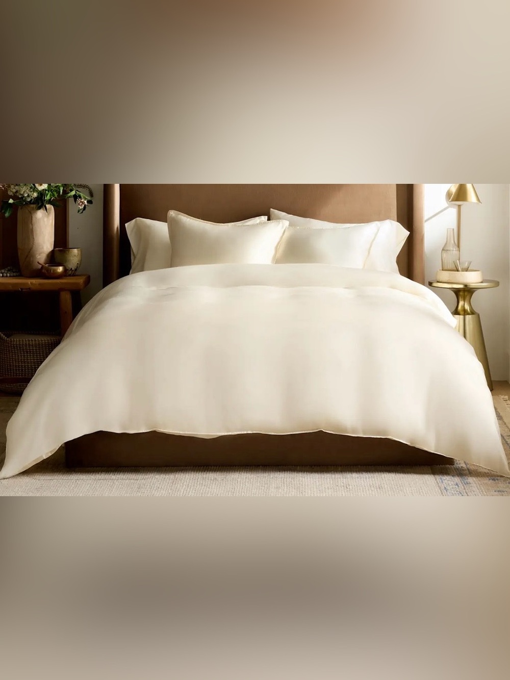 Quince Bamboo 1 Pc Duvet Cover, King/Cal (Ivory)